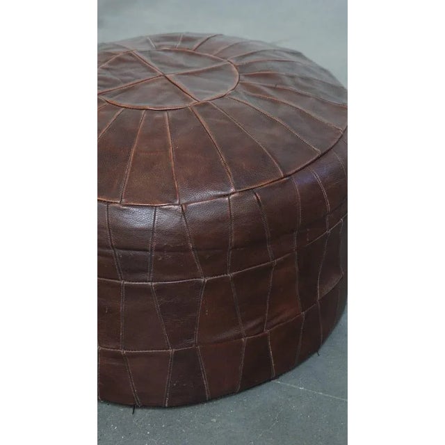 Animal Skin Brown Cowhide Ottoman, 1970s For Sale - Image 7 of 8