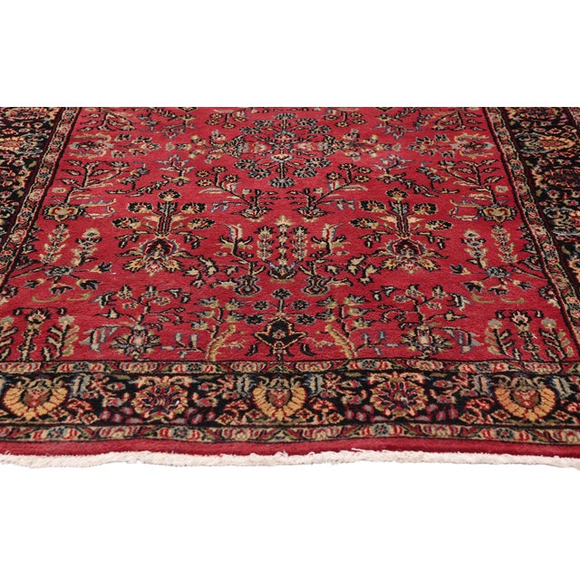 Vintage Indian Sarouk Rug, 03'09 X 06'02 For Sale - Image 4 of 10