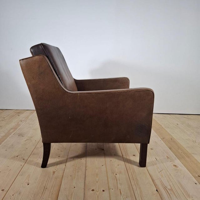 Vintage Leather Armchair – Børge Mogensen Style, 1960s