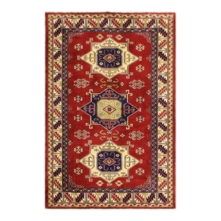 Rustic Shirwan Red/Beige Wool Rug - 4'1''x5'10'' For Sale