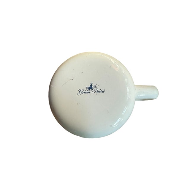 Coastal Vintage Golden Rabbit Lobster Porcelain Enamel Steel Mug For Sale - Image 3 of 5