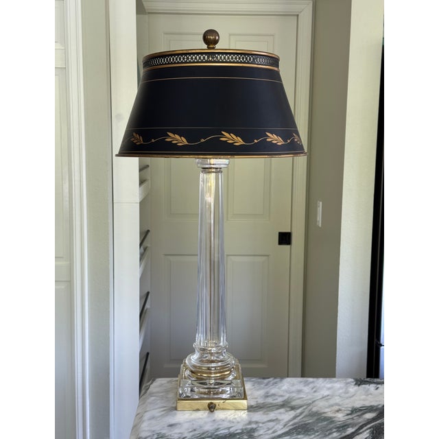 Mid 20th Century Dorothy Draper Style Bouillotte Lamp With Tole Shade For Sale - Image 9 of 14