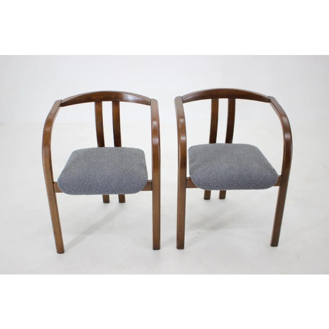 Dining Chair in Grey Bouclé Fabric by Ton, 1980s For Sale - Image 6 of 9