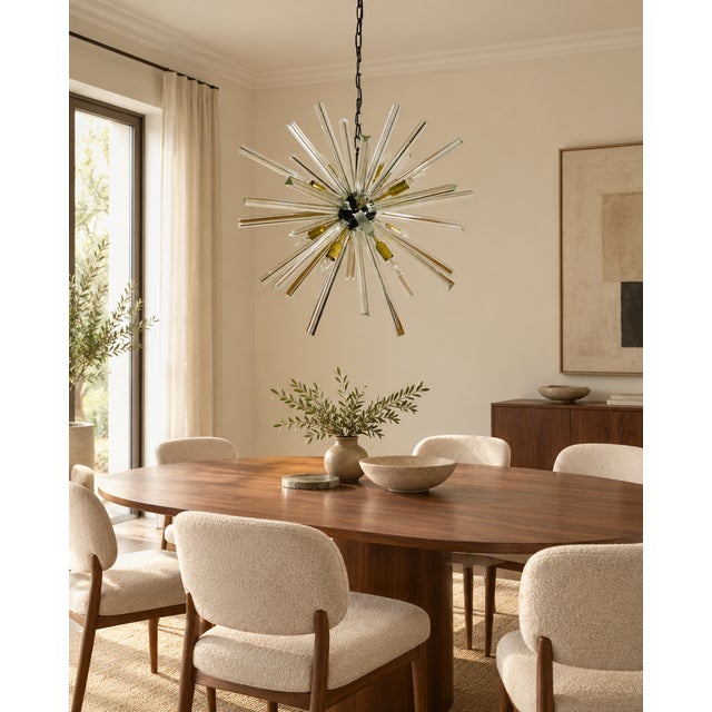 Black Sputnik Light with 30 Clear Glass Prisms from Justfurnituress SRL For Sale - Image 8 of 10
