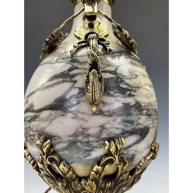 Late 19th Century French Neoclassical Marble and Ormolu Urn Lamps, 1850, Set of 2 For Sale - Image 11 of 18