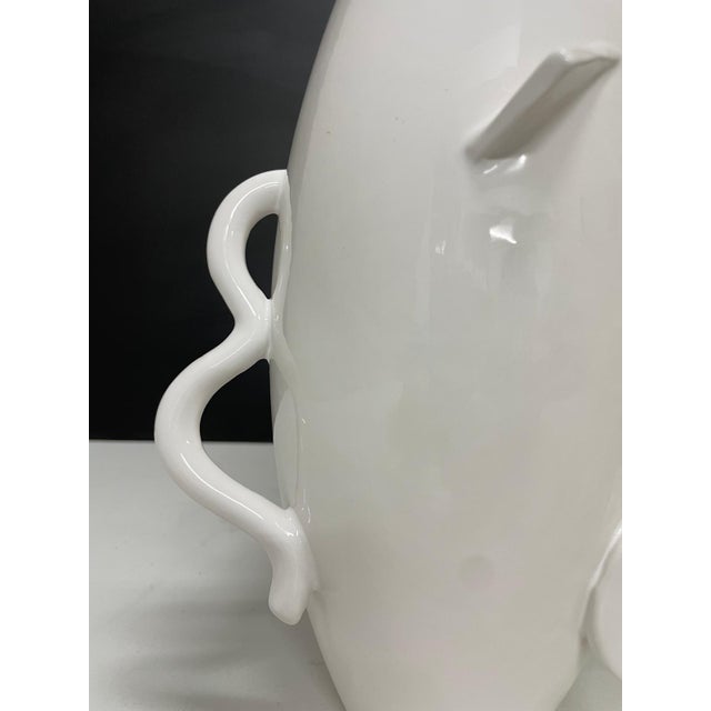 Deabaltea Vase in White Glazed Clay by Alessandro Mendini for Zanotta, 2010s, in Flawless conditions. Designed 1980 to...
