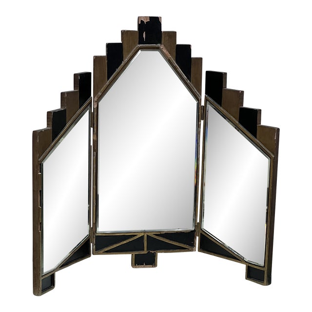 Vintage TriFold Art Deco Table Top Mirror Chairish