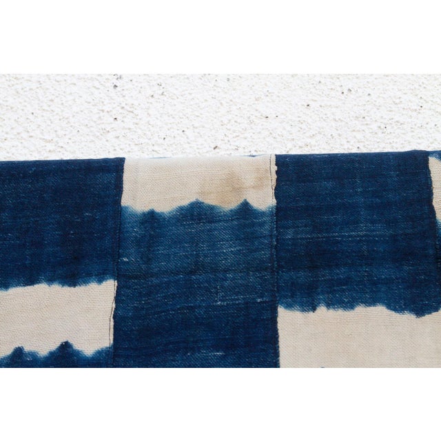 Textile Caravan Trail Indigo Mud Cloth Throw For Sale - Image 7 of 9