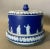 Victorian Vintage Antique English Blue Jasperware Covered Serving Dish Cheese Dome For Sale - Image 3 of 9