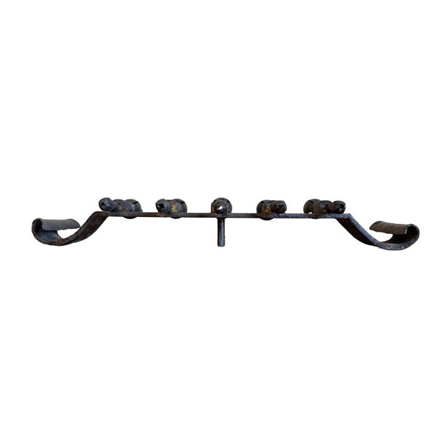 Early 20th Century Antique Forged Iron 5-Light Tulip Cup Wall Candle Sconce For Sale - Image 5 of 15