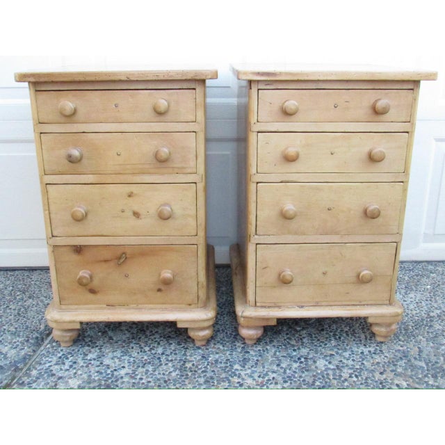 English Antique English Pine Nightstands For Sale - Image 3 of 15