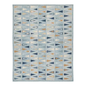 Swedish Geometric Rug by Celerie Kemble for Chairish in Sky - Yarn Card