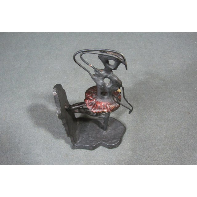 Metal Vintage Brutalist Abstract Ballerina Metal Bookend Sculpture For Sale - Image 7 of 9