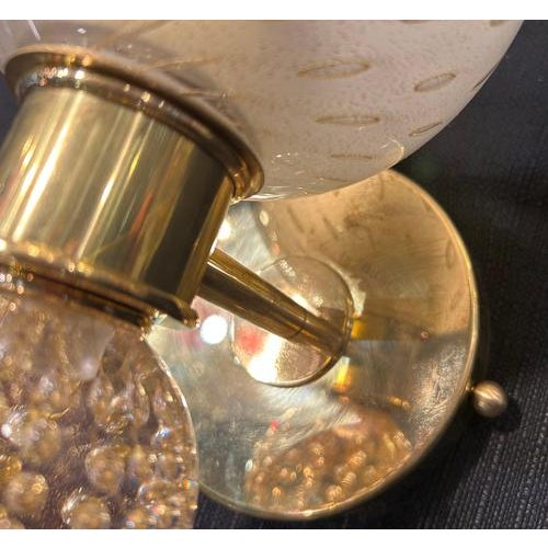 Brass and Glass Murano Wall Sconces, 1990, Set of 2 For Sale - Image 9 of 17