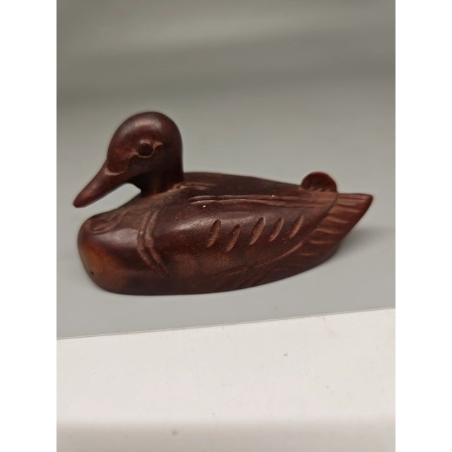 Vintage Hand-crafted carved, Mahogany Wood Duck, Indonesia