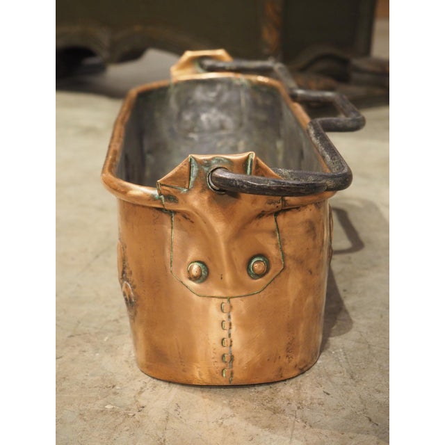 Circa 1900 French Double Lion Passant and Fleur De Lys Copper Poissonnière For Sale - Image 4 of 18