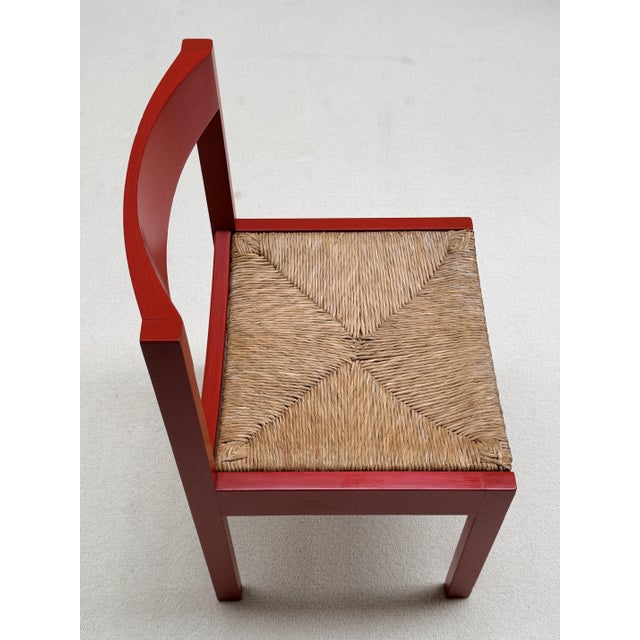 Red Stained Oak and Cane Chairs by Gerard Geytenbeek for ASZ Meubelen, Netherlands, 1960s, Set of 5 For Sale - Image 14 of 16