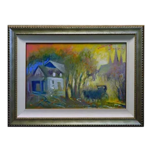 Earl Biss "A Bright Afternoon in Fauve"Hand Signed Oil Painting on Canvas Framed