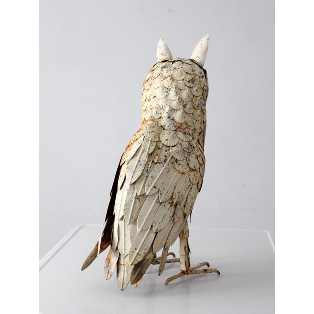 Metal Mid-Century Brutalist Metal Owl Sculpture For Sale - Image 7 of 15