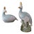 Pair of Oversized Vintage Asian Export Porcelain Peacock Figures Hand Painted Macau Large Ceramic Birds For Sale
