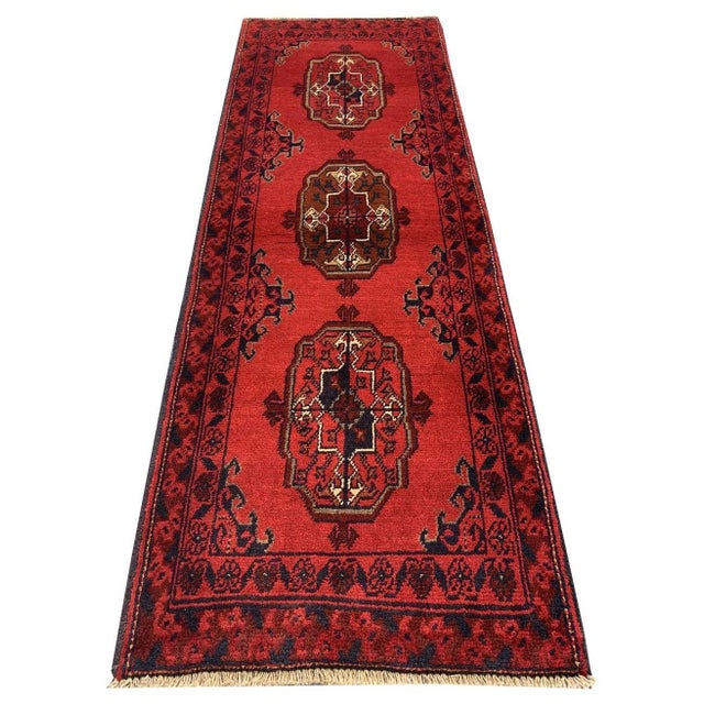 2020s Fine Quality Hand Knotted Afghan Khal Mohammadi Wool Area Rug 4.9 X 1.9 Ft For Sale - Image 5 of 12