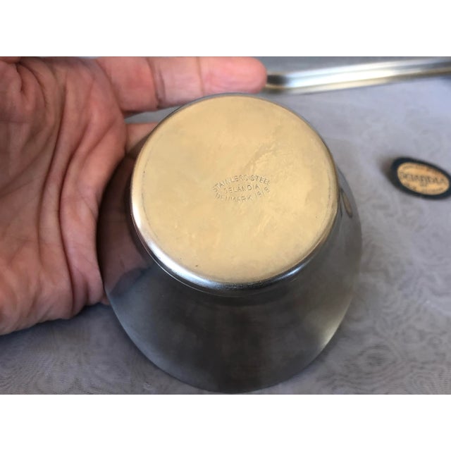 Selandia Designs Mid Century Modern Stainless Steel Sugar Creamer Set For Sale - Image 10 of 13