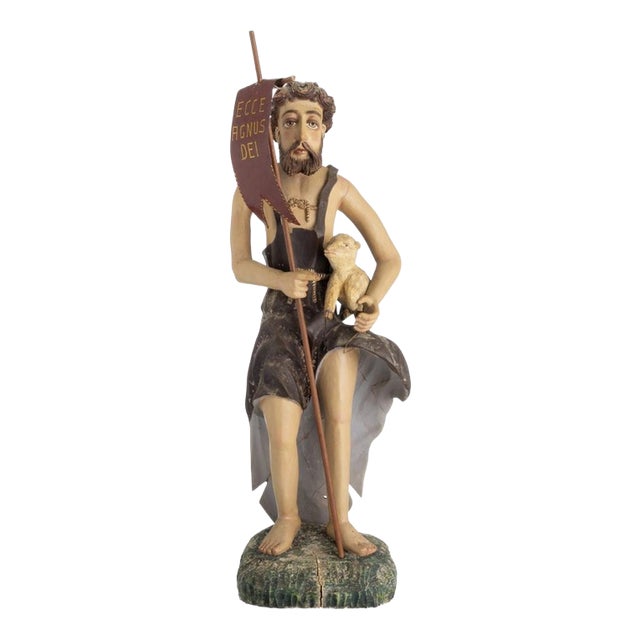 Religious Artist, Saint John the Baptist, 19th Century, Wood For Sale