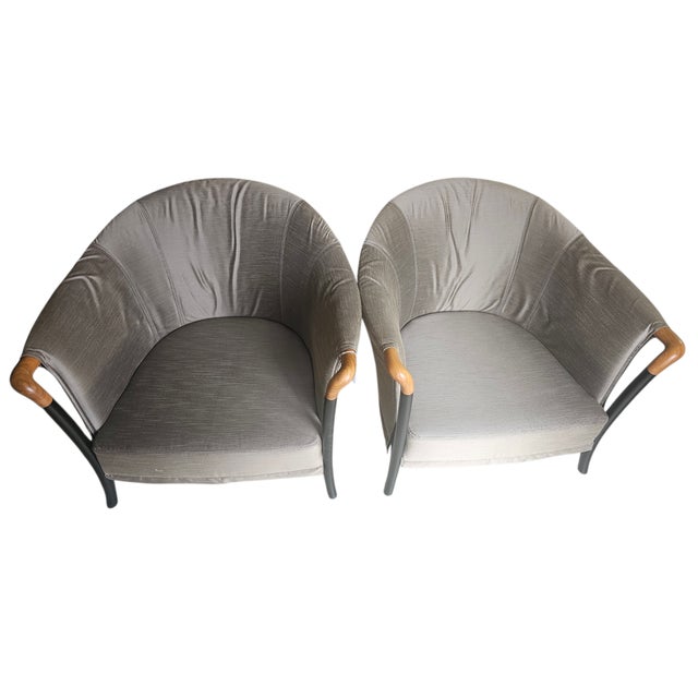 1980s Pair of Progetti Lounge Chairs by Umberto Asnago for Georgetti For Sale In West Palm - Image 6 of 14