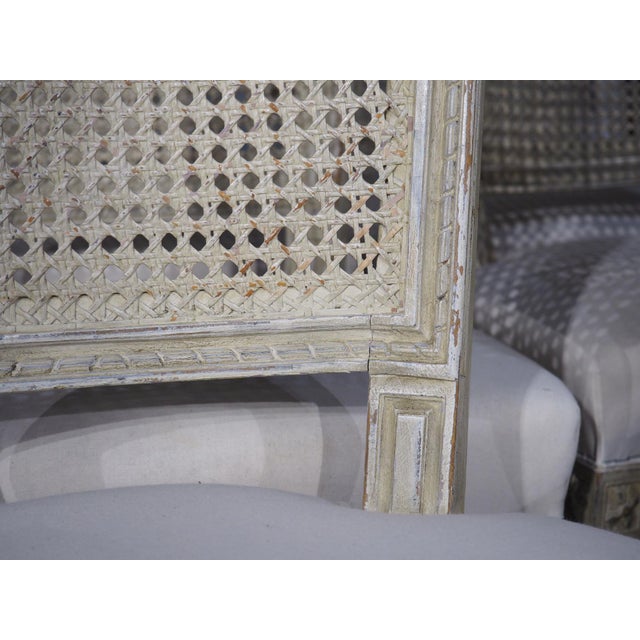 Set of 6 Painted and Caned French Louis XVI Style Dining Chairs, Early 1900s For Sale - Image 12 of 18