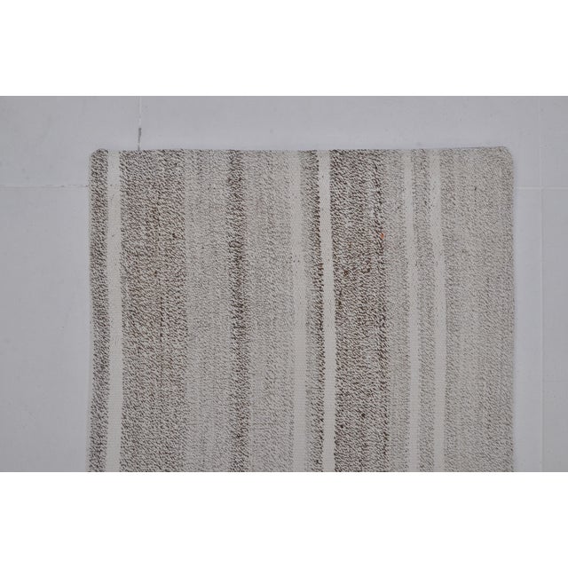 Gray 1950s Decorative Anatolian Stripe Kilim Runner For Sale - Image 8 of 10