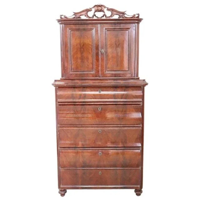 Antique Mahogany Tall Chest of Drawers, 1850s For Sale - Image 16 of 16