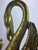 Figurative Vintage Brass Fireplace Swan Andiron Complete Set For Sale - Image 3 of 10