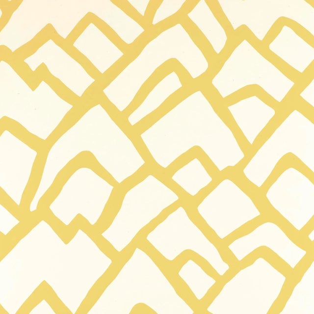 Contemporary Sample - Schumacher Zimba Wallpaper in Soft Chartreuse For Sale - Image 3 of 3
