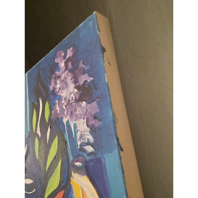 Purple Mid 20th Century Original Oil Painting Walter Taft Bradshaw For Sale - Image 8 of 12