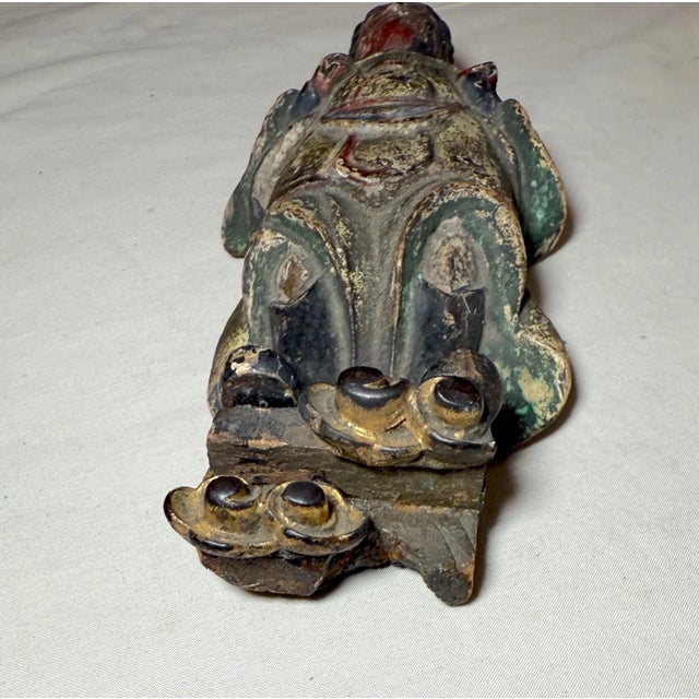 Antique 19th Century Hand Carved Polychromed Japanese Sculpture Figure Statue For Sale - Image 9 of 10