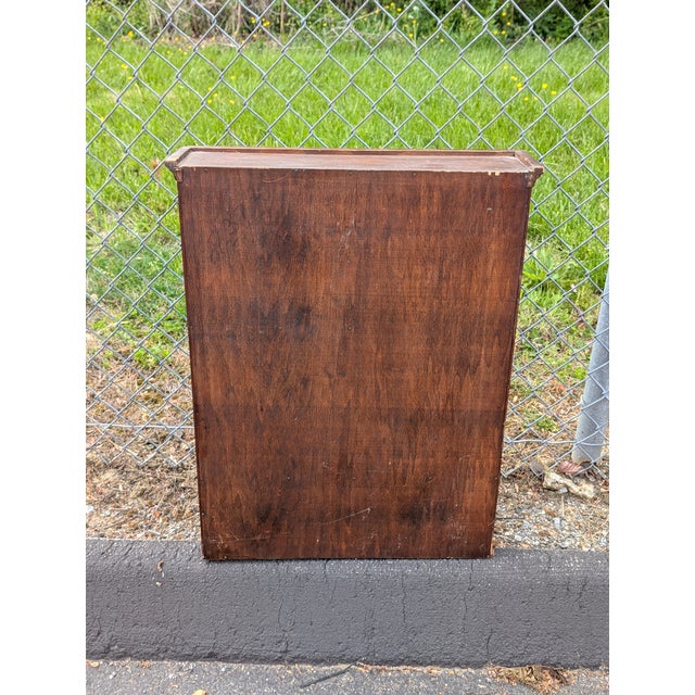 1960 Mid-Century Modern Cherry Wood 2-Tier Wall Shelf With Drawer For Sale - Image 9 of 13