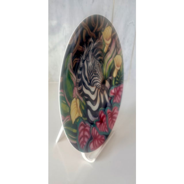 Fitz and Floyd Late 20th Century Fitz and Floyd Exotic Jungle Zebra Plates-Set of 2 For Sale - Image 4 of 10
