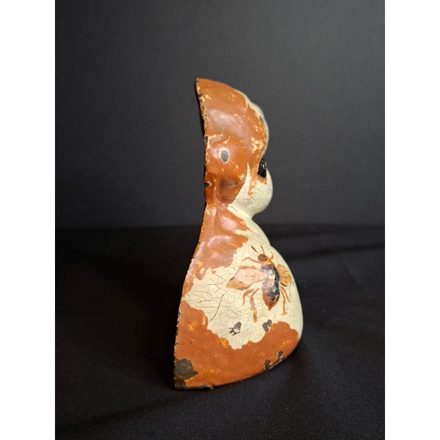 Scarce Antique Hubley Cast Iron Puppo Doorstop Brown Color Variant Grace Drayton 1920s #75 For Sale - Image 9 of 17