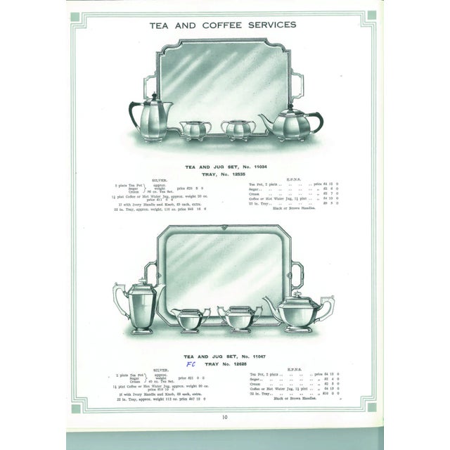 1970’s Vintage/New James Dixon Silverplate Tea & Coffee Set, Gadroon & Tray- 5-Pieces. For Sale - Image 16 of 17