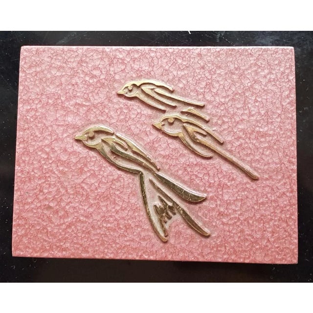 Hammered Metal Box with Swallows, 1960s For Sale - Image 4 of 4