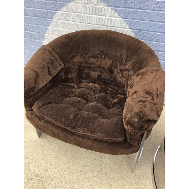 Milo Baughman Style Tub Lounge Chairs, Pair, Circa 1970s For Sale - Image 9 of 12