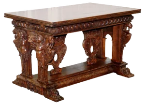 18th Century French Carved Walnut High Table with Extension