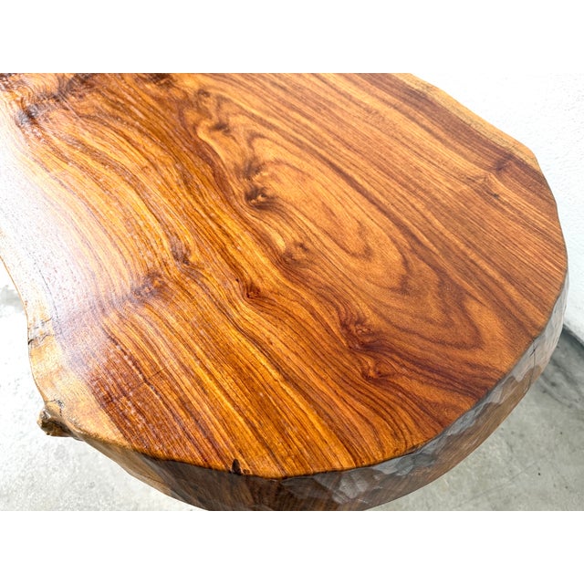 Vintage French Brutalist Coffee Table in Walnut, 1970s For Sale - Image 18 of 18