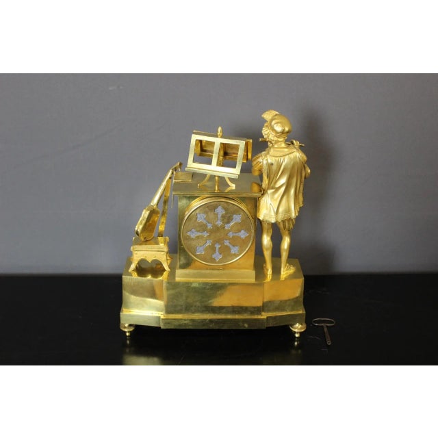 Charles X Gilt Bronze Troubadour Clock For Sale - Image 12 of 15