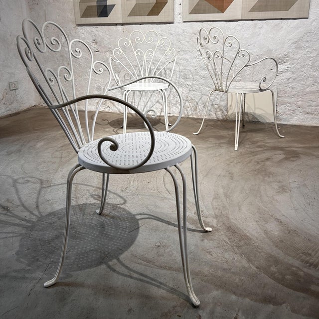 Mid-Century Modern Wrought Iron Garden Chairs by Lio Carminati, 1950s, Set of 10 For Sale - Image 16 of 18