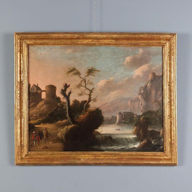 Landscape Composition, 18th Century, Oil Painting on Canvas, Framed For Sale - Image 12 of 12