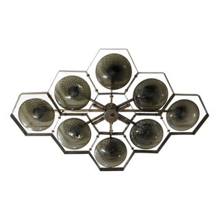 21st Century Hive Bronze Smoky Bubbles Murano Flush Mount by Fabio LTD For Sale