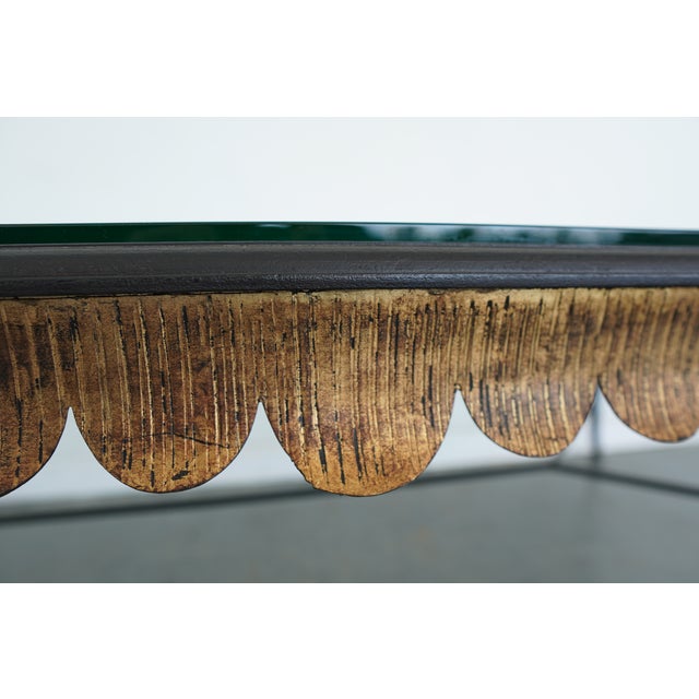 Vintage Minton-Spidell Scalloped Gilt & Iron Coffee Table For Sale - Image 9 of 12