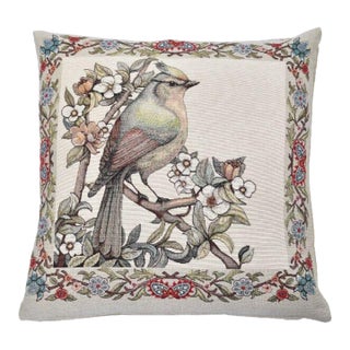 Morris Bird I Tapestry Cushion With Feather Filler - 46x46cm (18"x18") For Sale