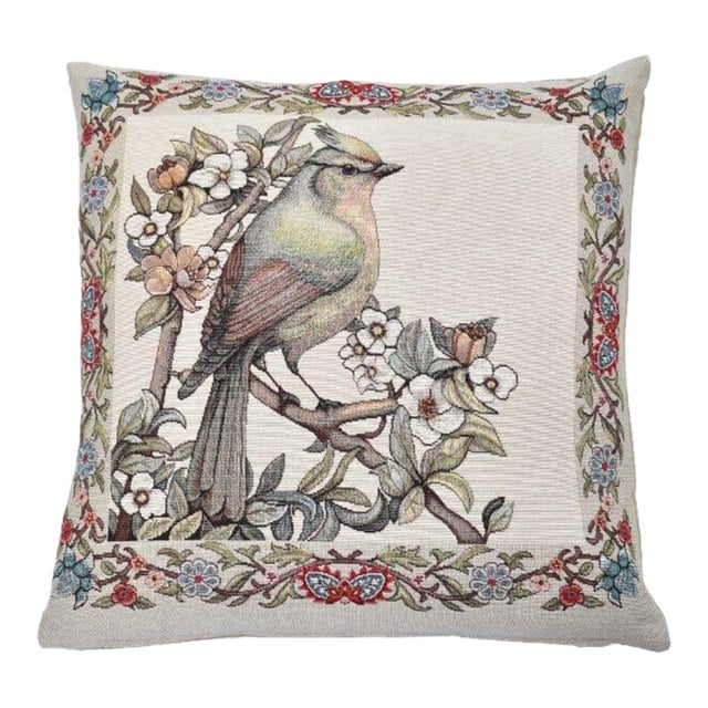 Morris Bird I Tapestry Cushion With Feather Filler - 46x46cm (18"x18") For Sale